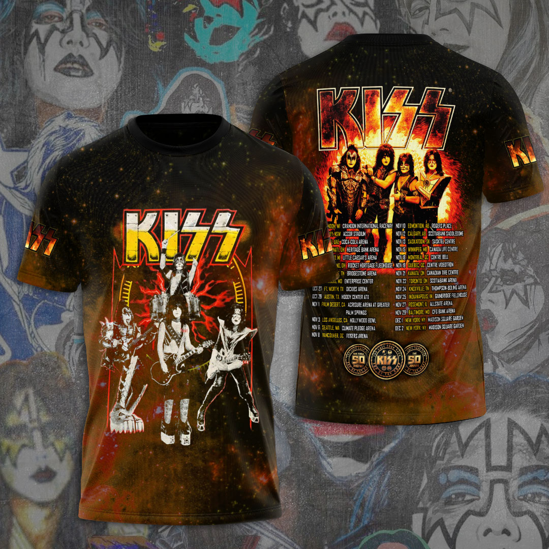 Kiss Fire Legacy Tour T-Shirt Orange Flame Edition
