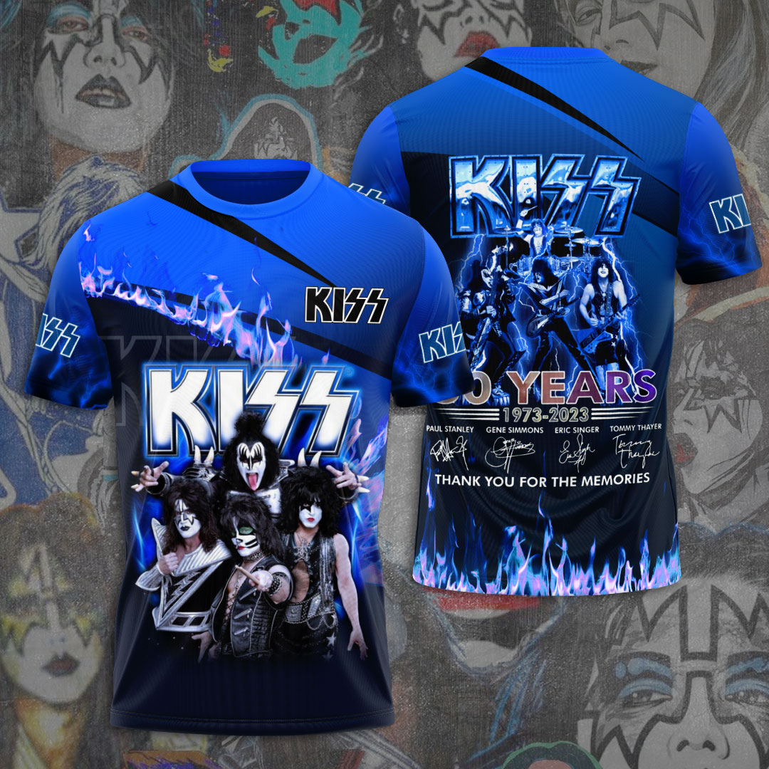 Kiss Blue Thunder Graphic Tee 50Th Celebration Style