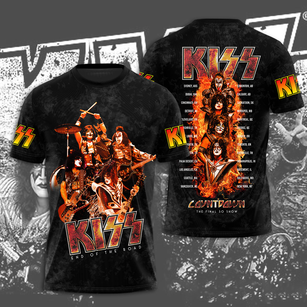 Kiss Red Inferno Tour T-Shirt Countdown Fire Edition
