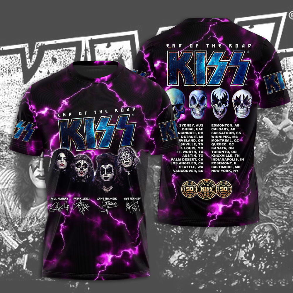 Kiss Purple Lightning Tour T-Shirt Hot Electric Edition