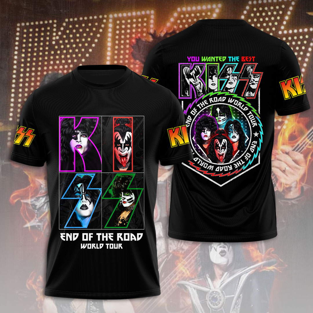 Kiss Multicolor Neon Faces Tee World Tour Special