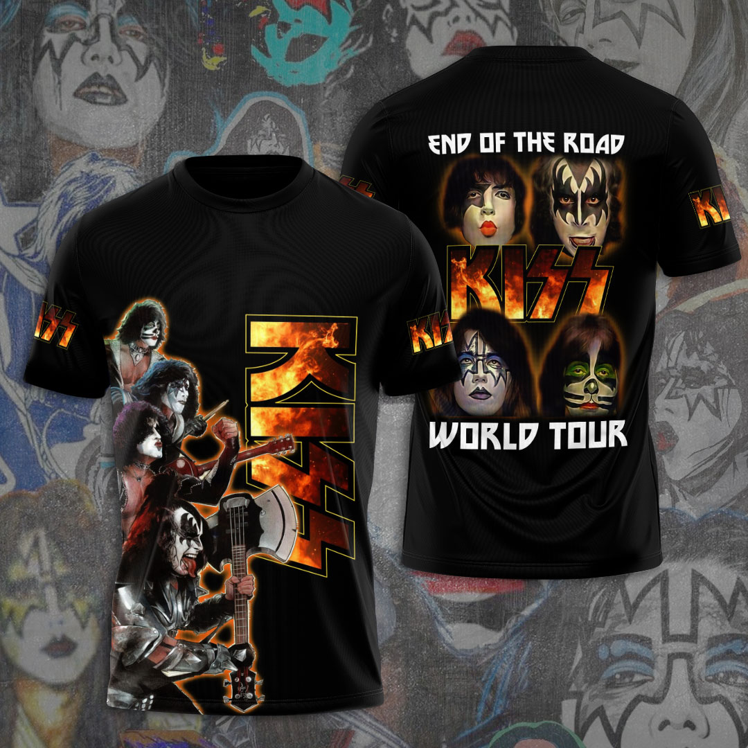 Kiss End Of The Road World Tour T-Shirt Black Iconic Edition