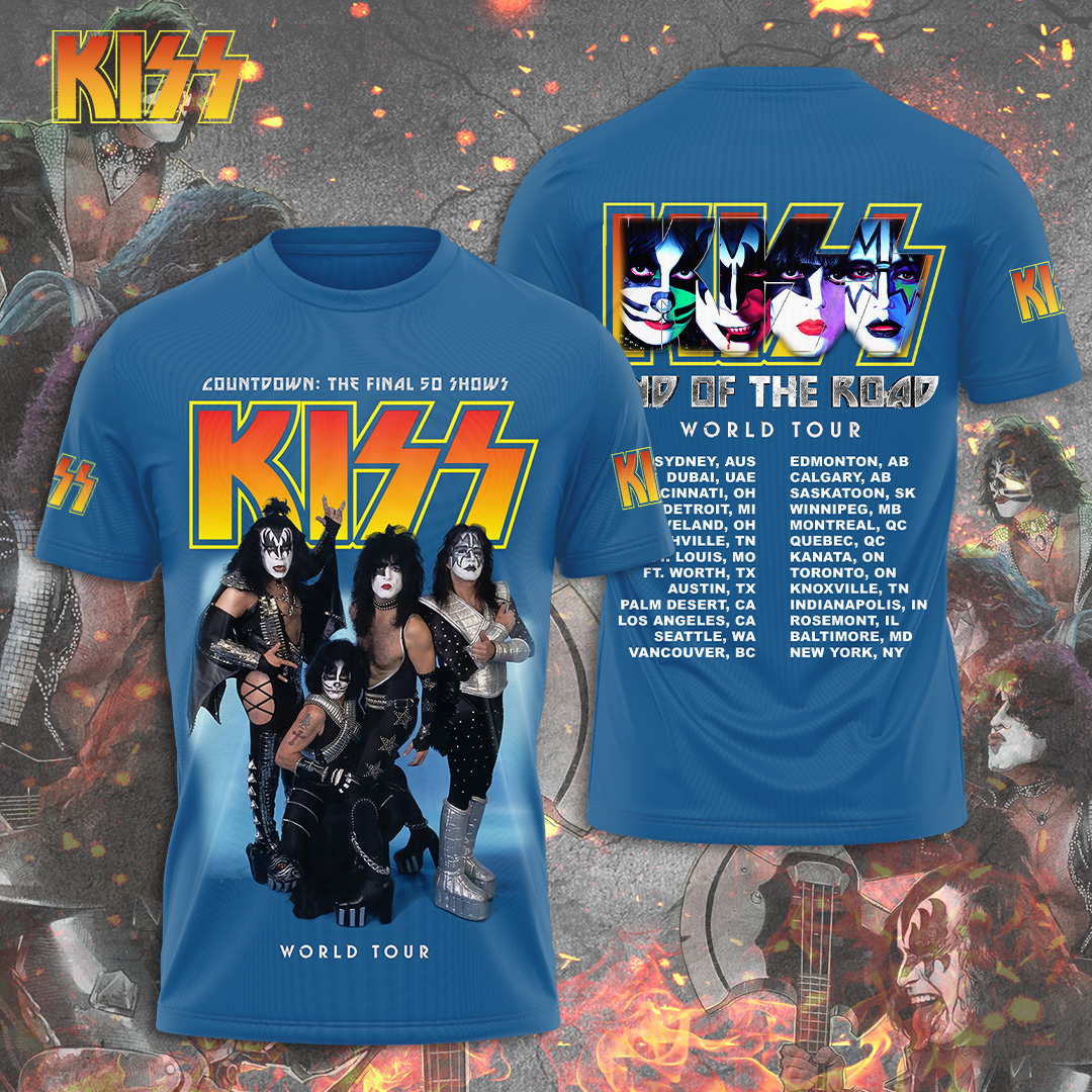 Kiss Blue Tour Legacy Tee World Tour Bright Edition