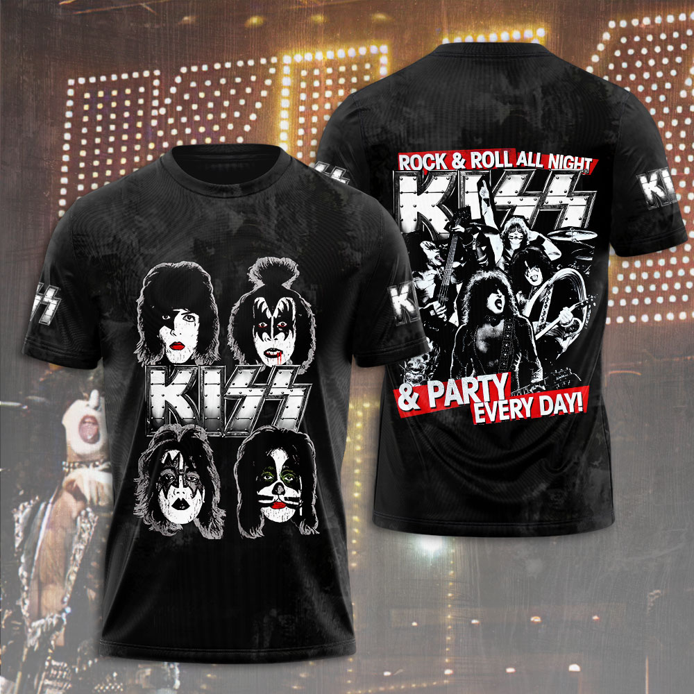Kiss Rock & Roll Party Every Day Shirt Classic 70S Tribute