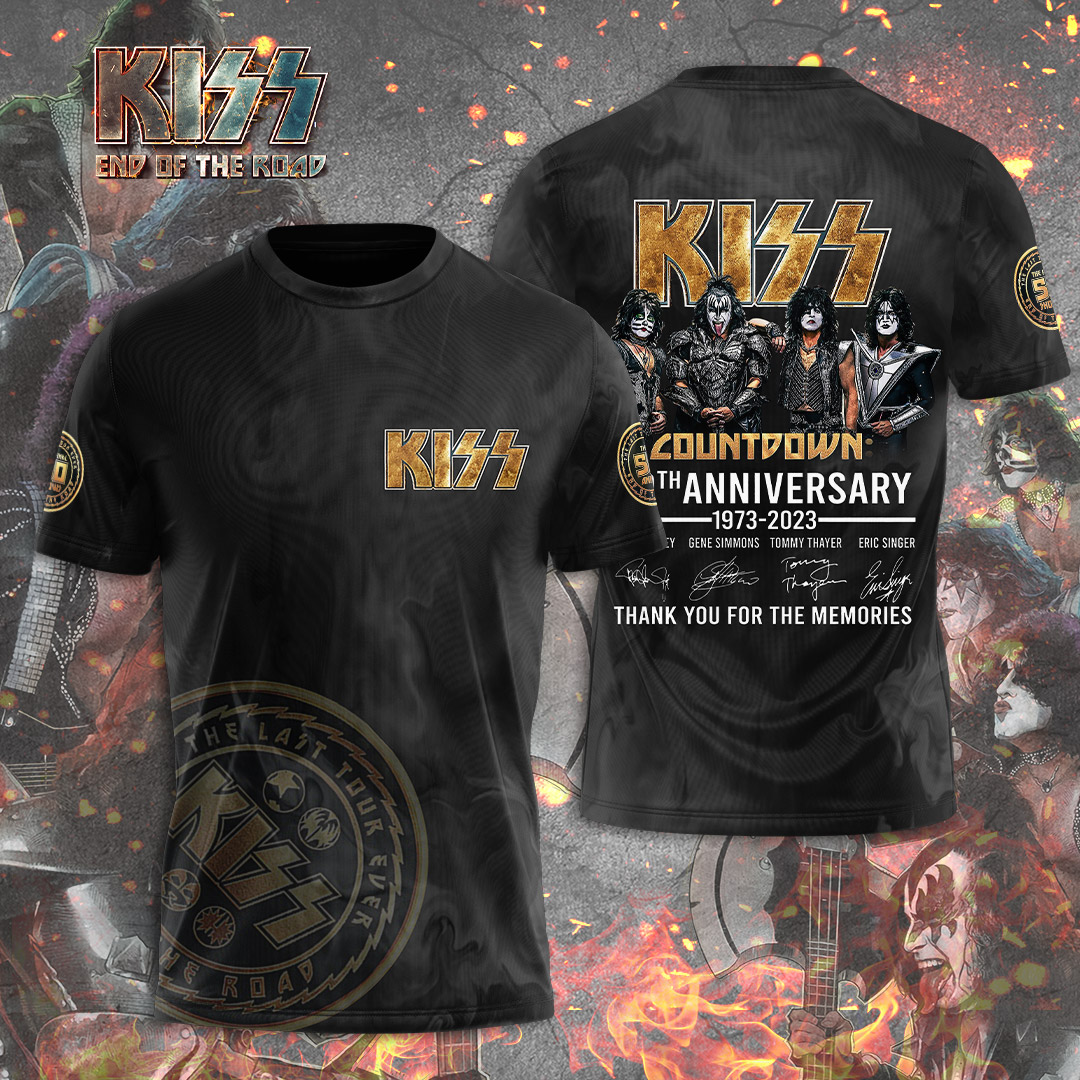 Kiss Countdown To 50Th Anniversary Shirt Classic Tour Print