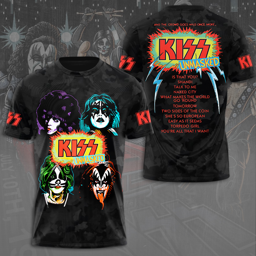 Kiss Color Portrait Tour T-Shirt Multicolor Retro Edition