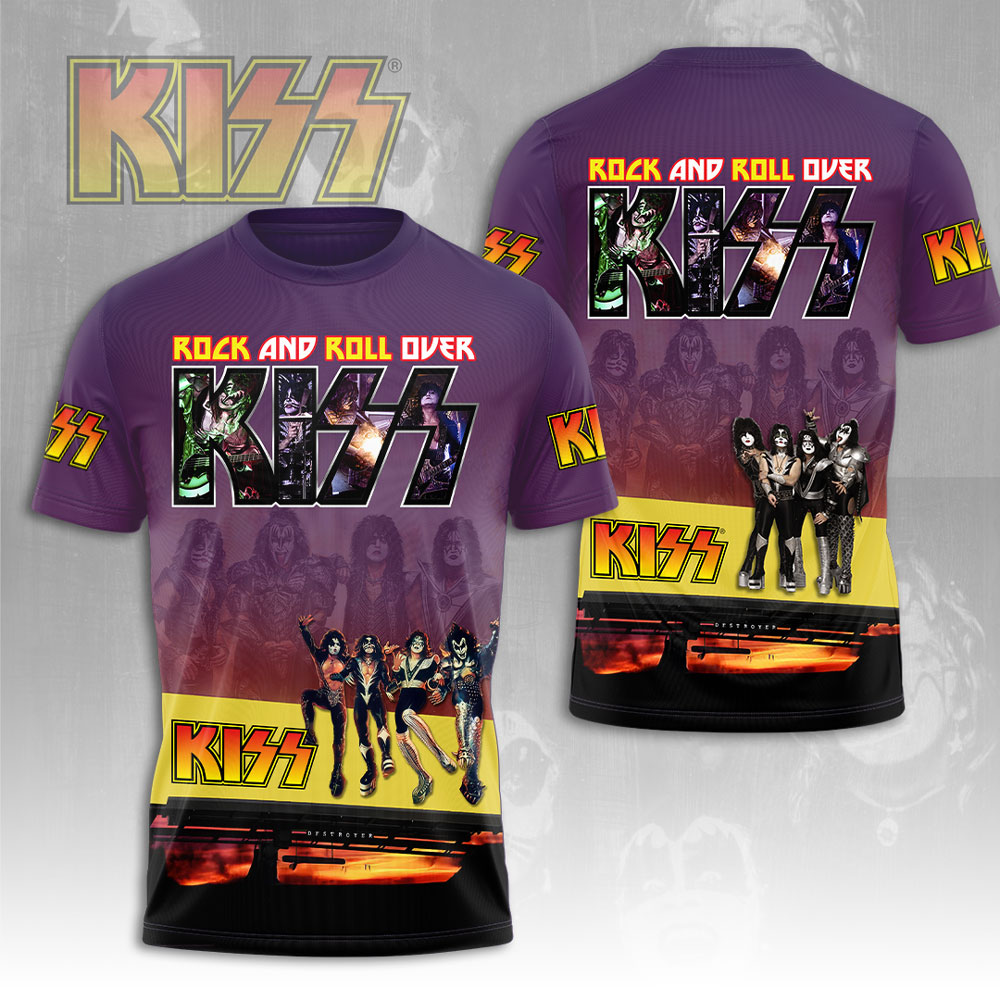 Kiss Rock And Roll Over Tour T-Shirt Retro Purple Edition