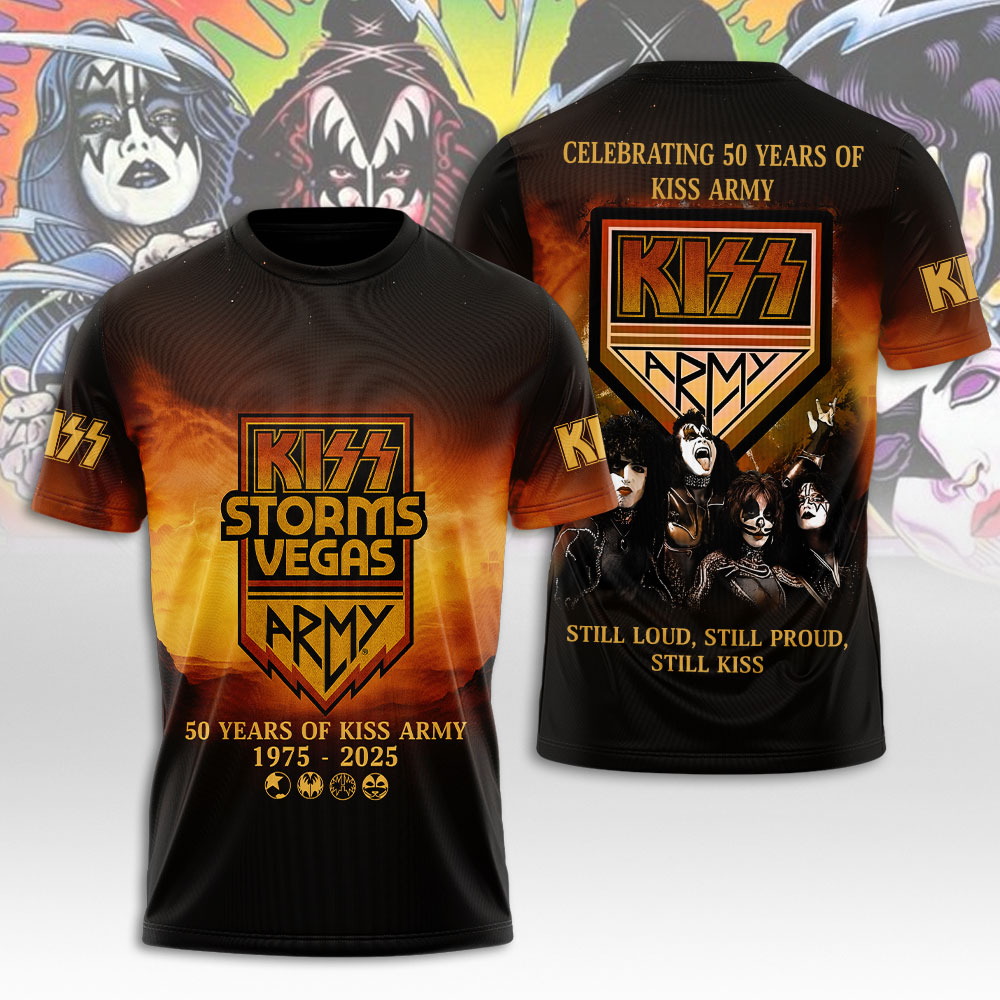 Kiss 50 Years Of Kiss Army T-Shirt Golden Celebration Edition