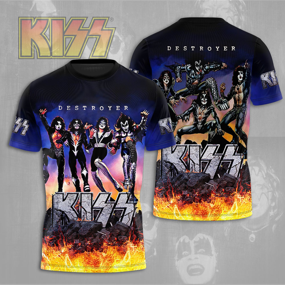 Kiss Destroyer Live Fire T-Shirt Heavy Metal Stage Edition