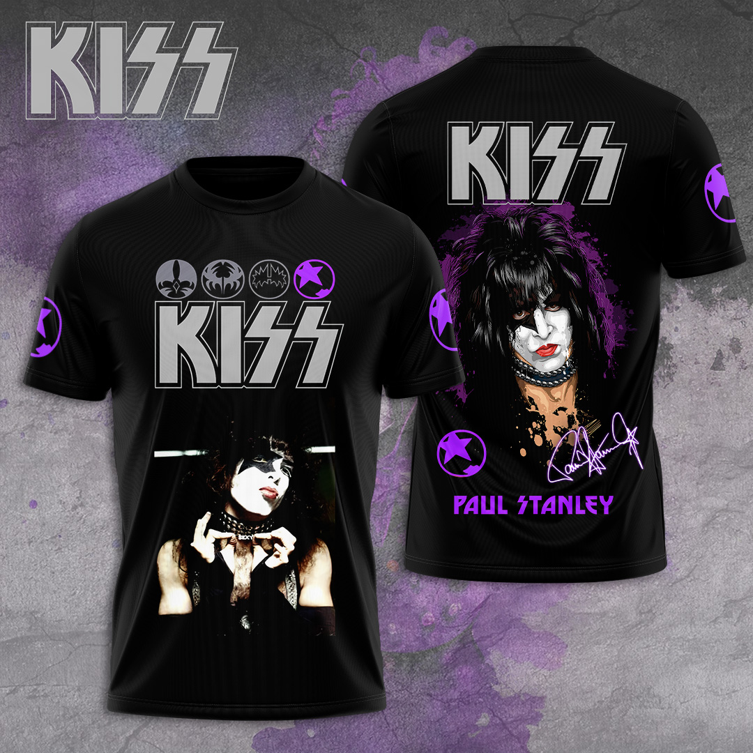 Kiss Paul Stanley Signature T-Shirt Purple Stage Edition