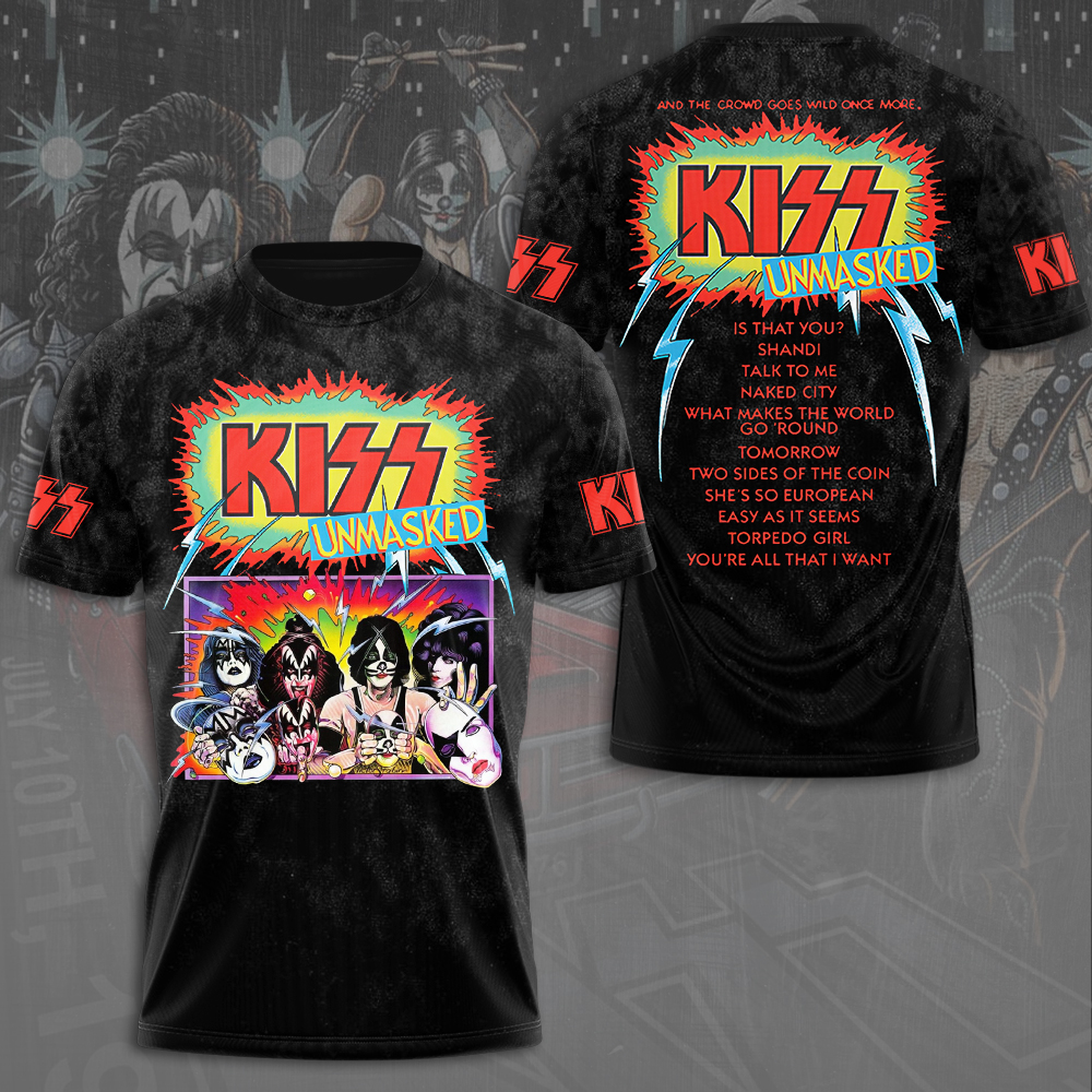 Kiss Reunion Tour 2025 Tee Fire Red Stage Design