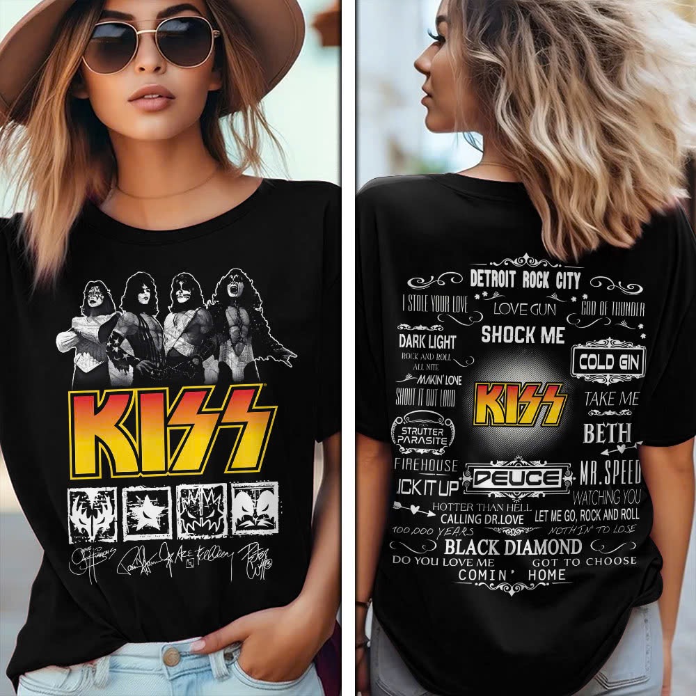 Kiss Retro Tour Dates T-Shirt Music Legends Edition