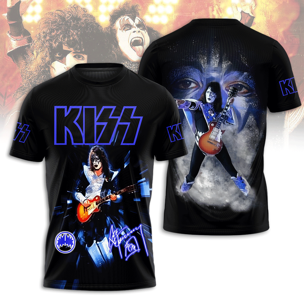 Kiss Ace Frehley Blue Moonlight Tour T-Shirt Electric Shadows Edition