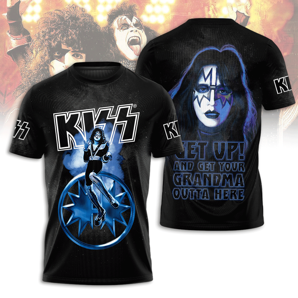 Kiss Get Up Rock Anthem T-Shirt Blue Spaceman Edition