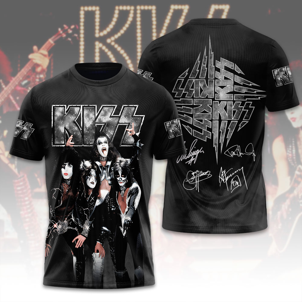 Kiss Black Tour Autograph Tee Classic Band Portrait Edition