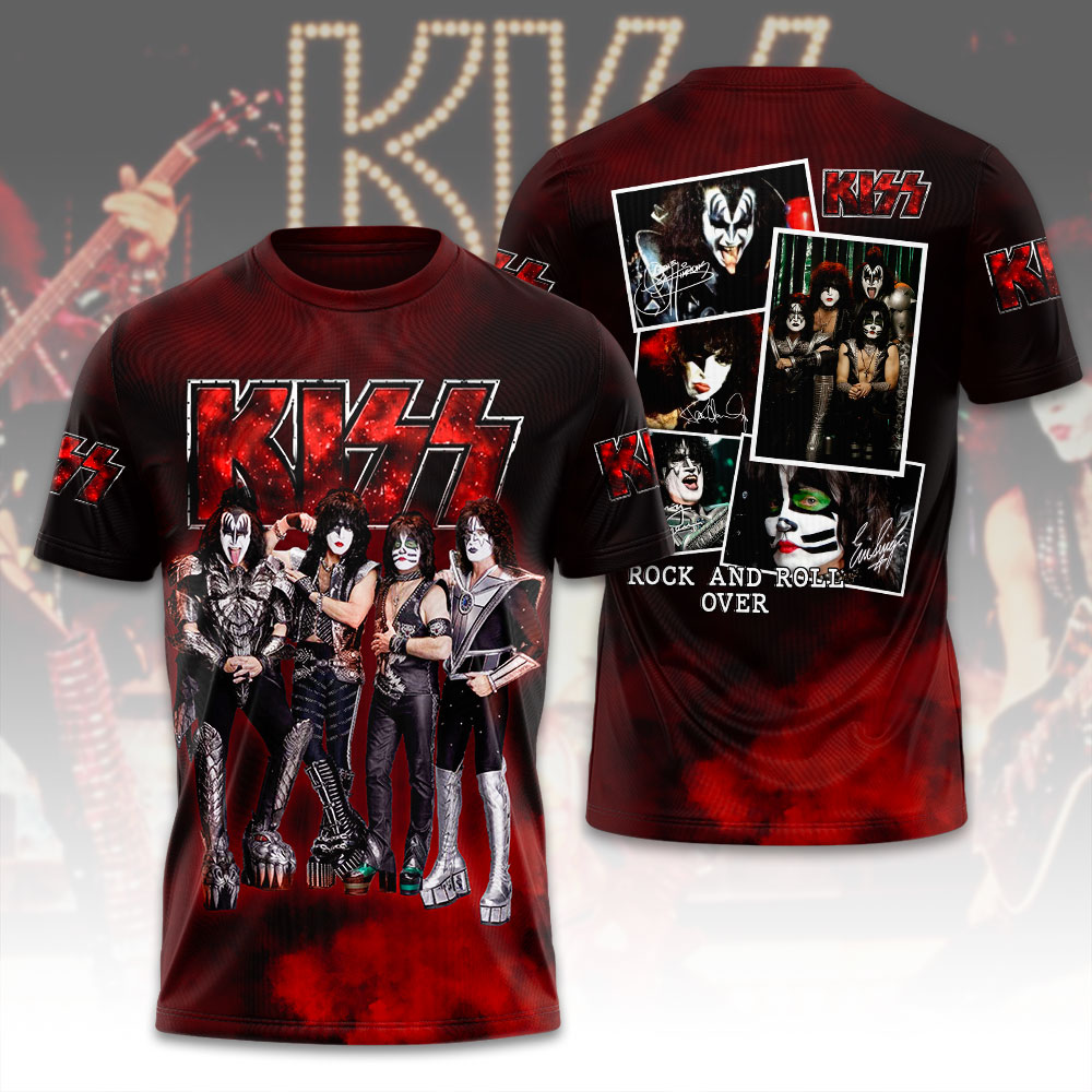 Kiss Rock & Roll 2025 Graphic Tee Comic Retro Edition