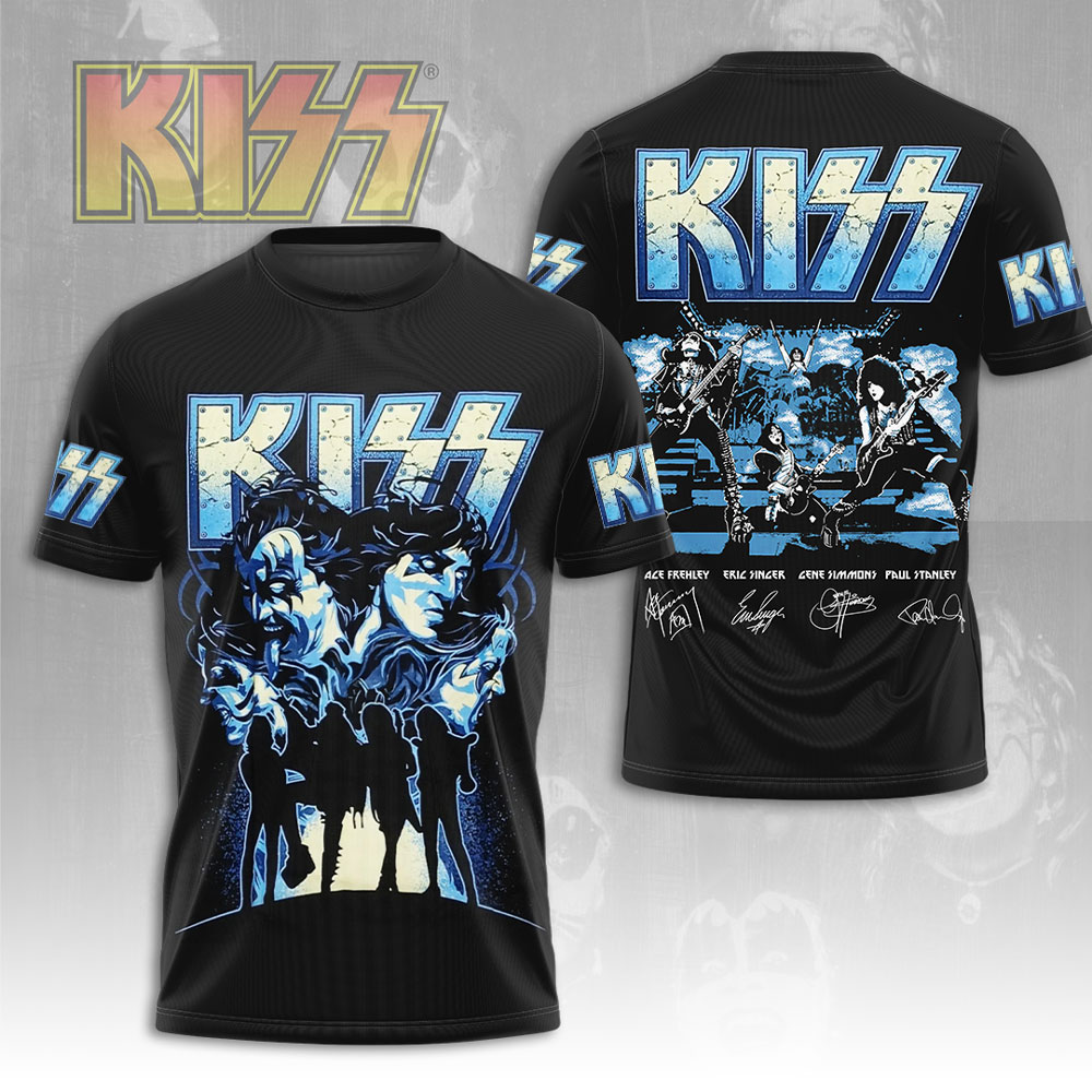 Kiss Blue Electric Tour Shirt Galaxy Rock Legends Edition