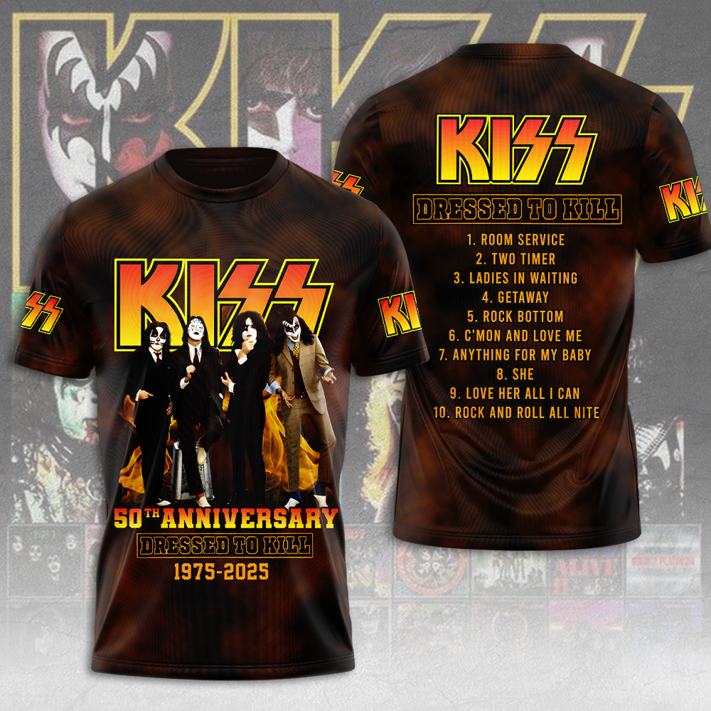 Kiss 50Th Anniversary Tour Shirt Golden Tribute Edition
