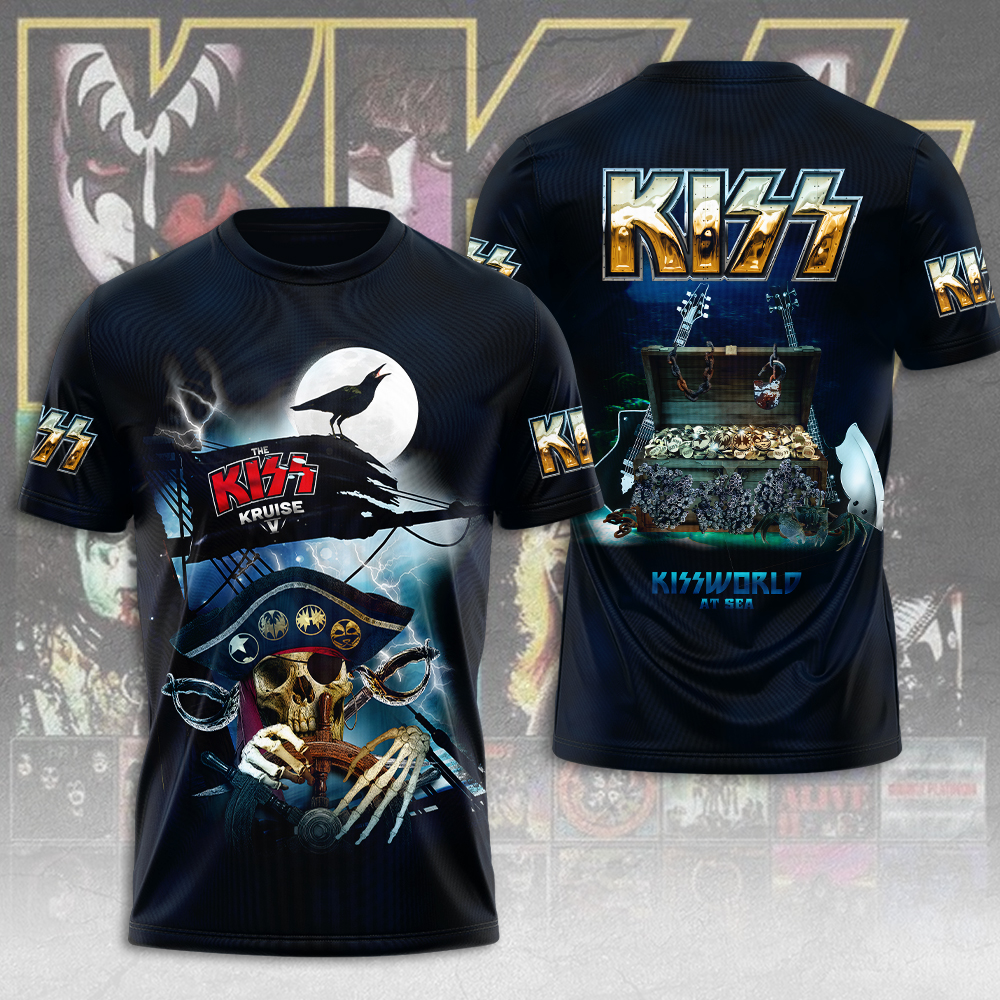 Kiss Motorcycle Madness Graphic Tee Retro Black Edition