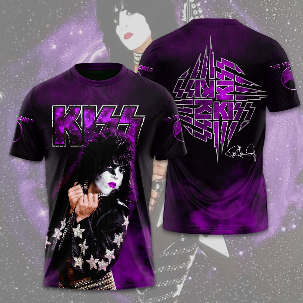 Kiss The Starchild Purple Autograph T-Shirt Stage Legend Edition