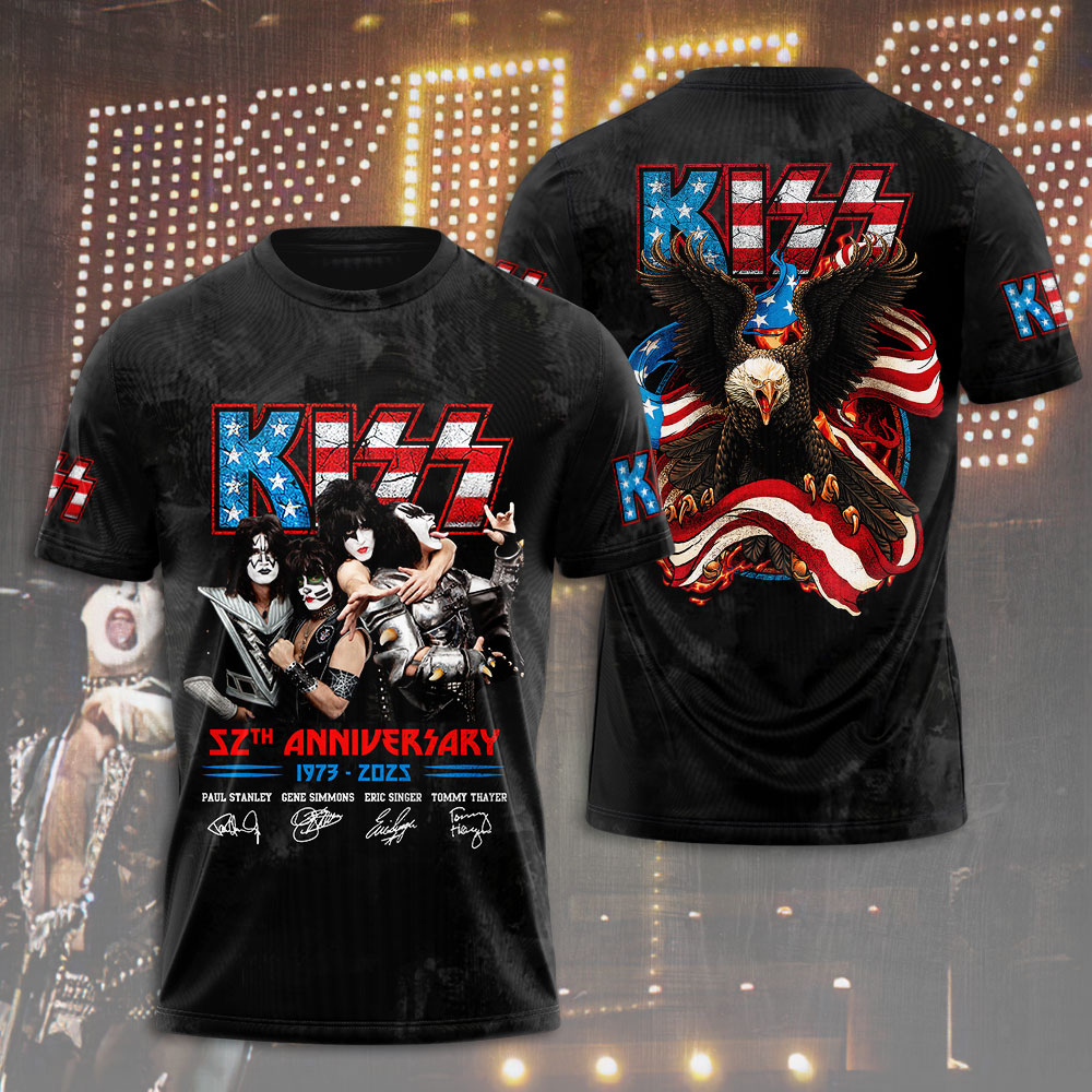 Kiss 25Th Anniversary Tour Shirt Stars And Stripes Edition