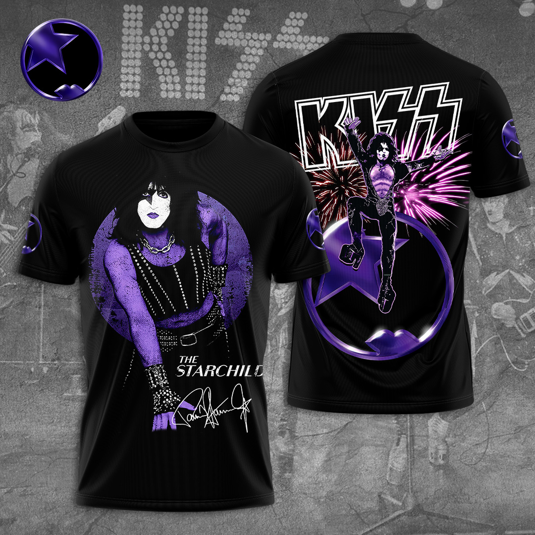 Kiss The Starchild Purple Wings Shirt Autograph Tour Edition