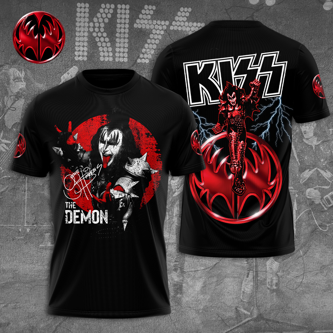 Kiss The Demon Red Fire T-Shirt Blood Stage Graphic Edition