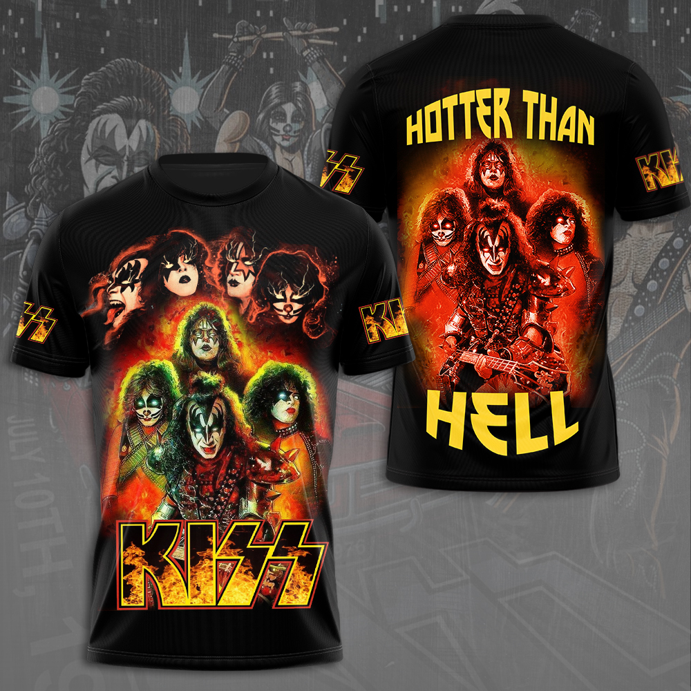 Kiss Hotter Than Hell T-Shirt Classic Fire Tribute Edition