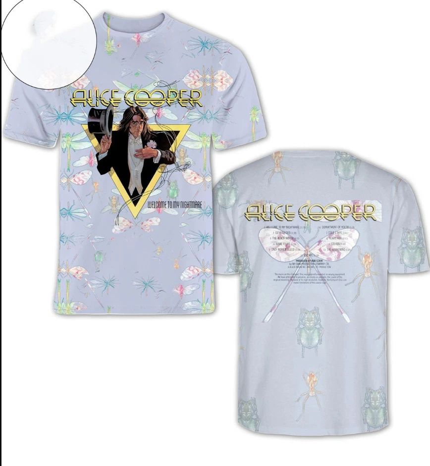 Alice Cooper Welcome To My Nightmare Album Cover Aop 3D T-Shirt