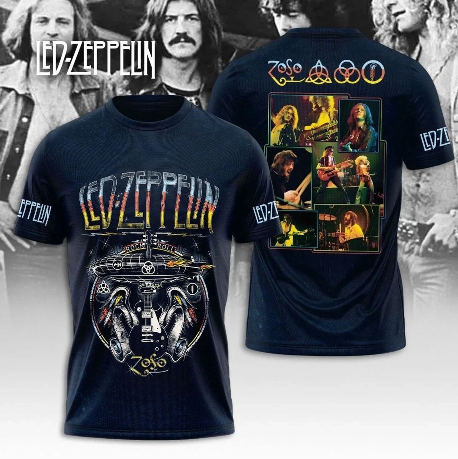 Led Zeppelin Aop T-Shirt All Size Gift For Fans