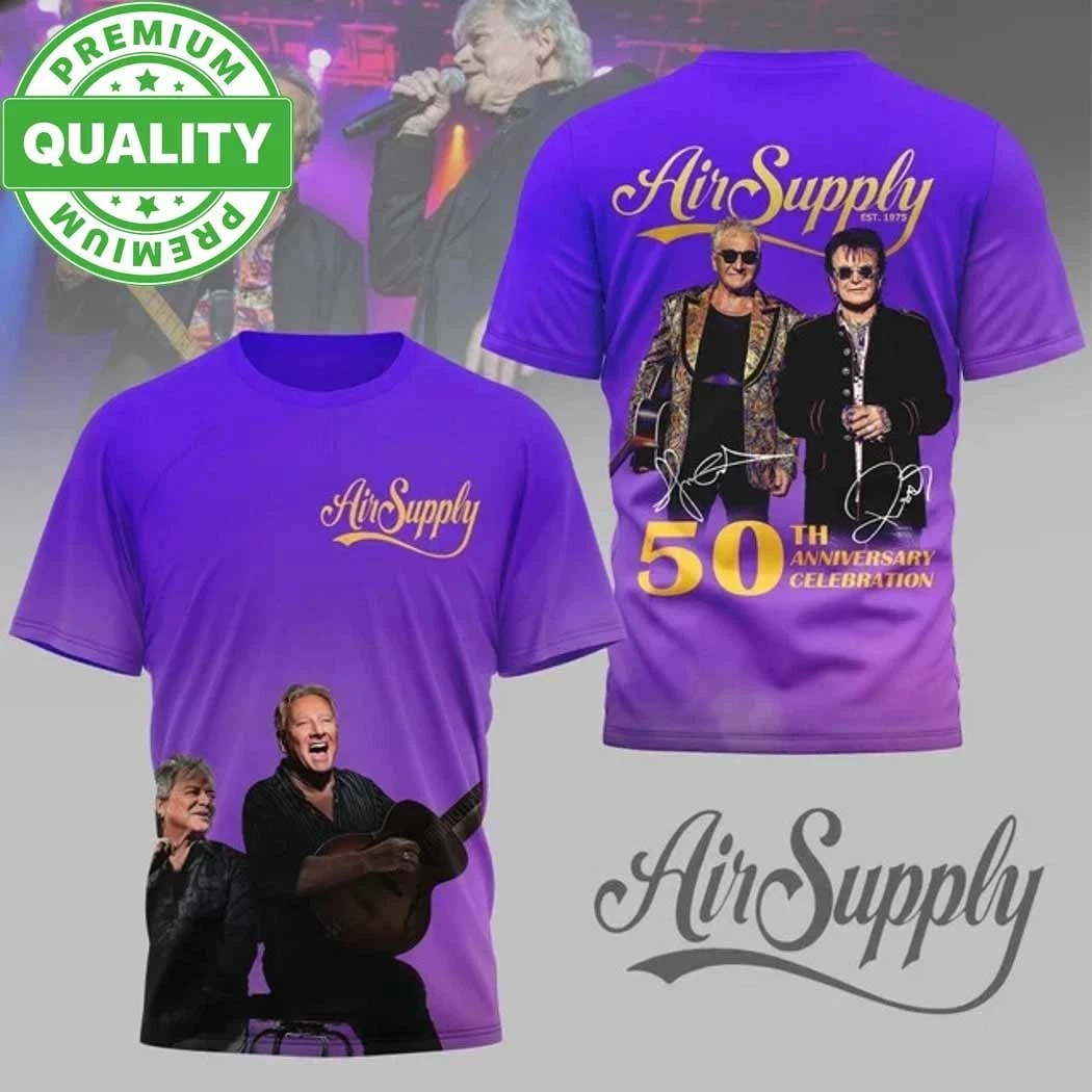 50Th Anniversary Air Supply Memorial 3D Aop 2025 Shirt Unisex