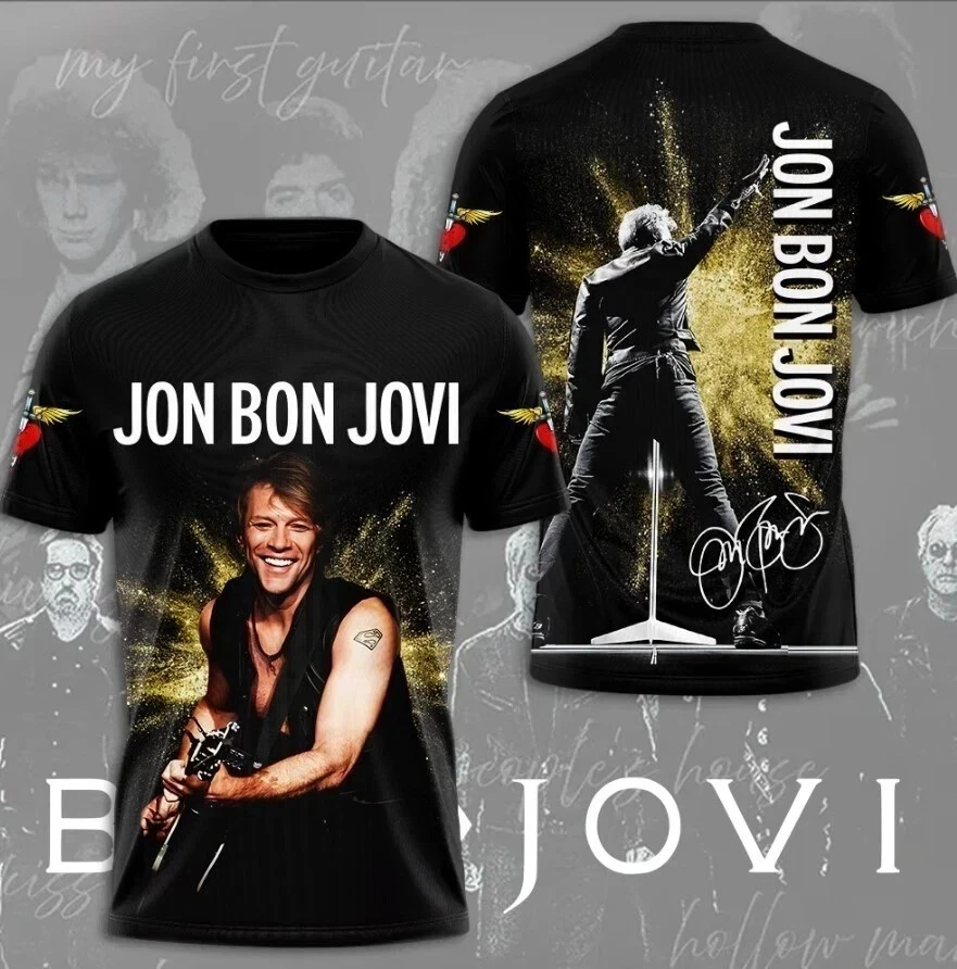 Bon Jovi 3D T-Shirt Tour 2025 All Size