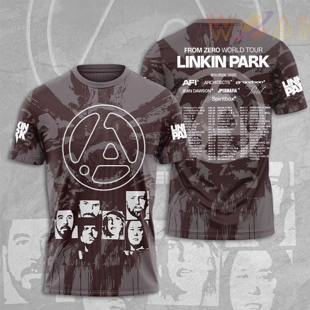 Linkin Park From Zero World Tour 2025 3D Print T-Shirts Size S-5Xl Gift For Fan