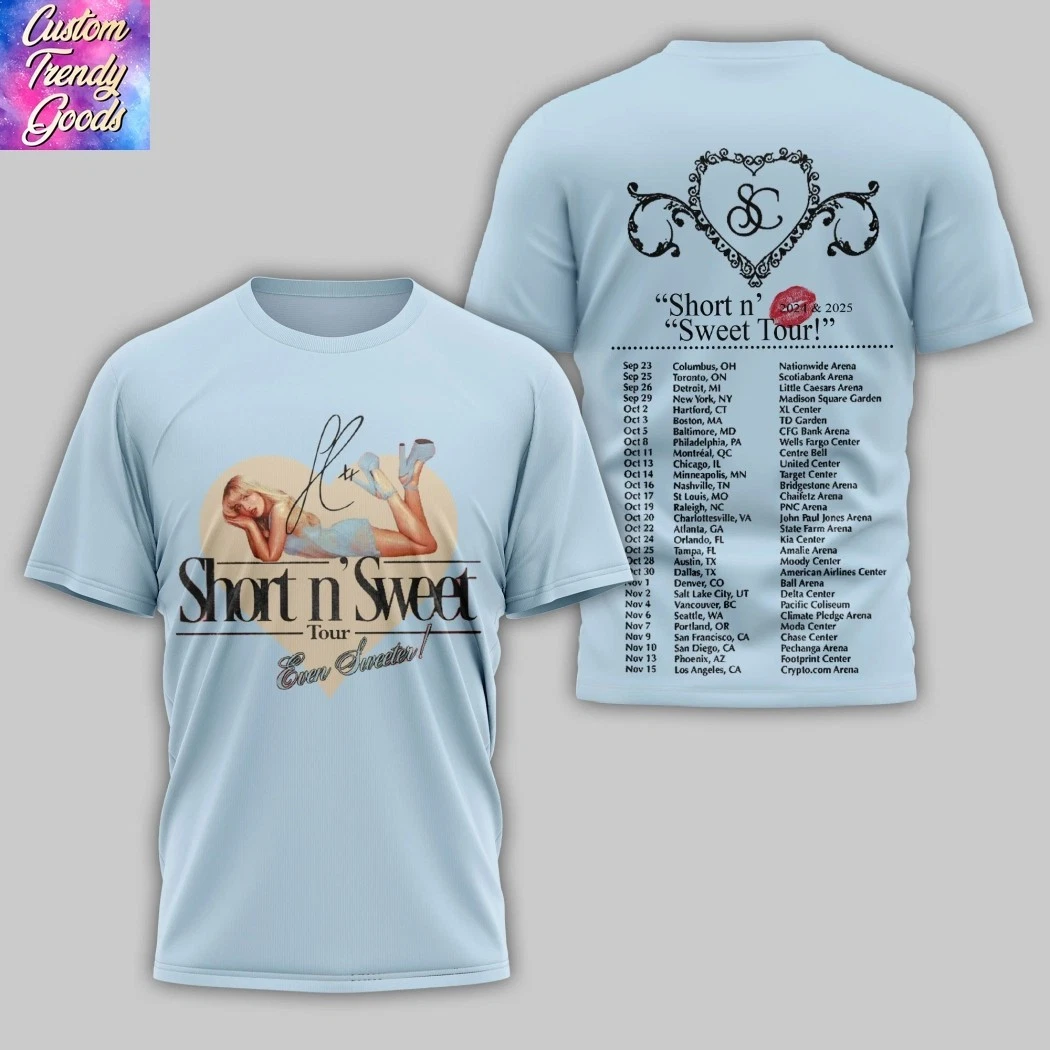 Sabrina Carpenter Short N Sweet Tour 3D T-Shirt