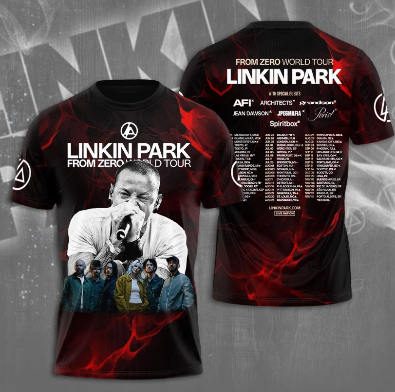 Linkin Park From Zero World Tour 2025 3D All Over Printed T-Shirt