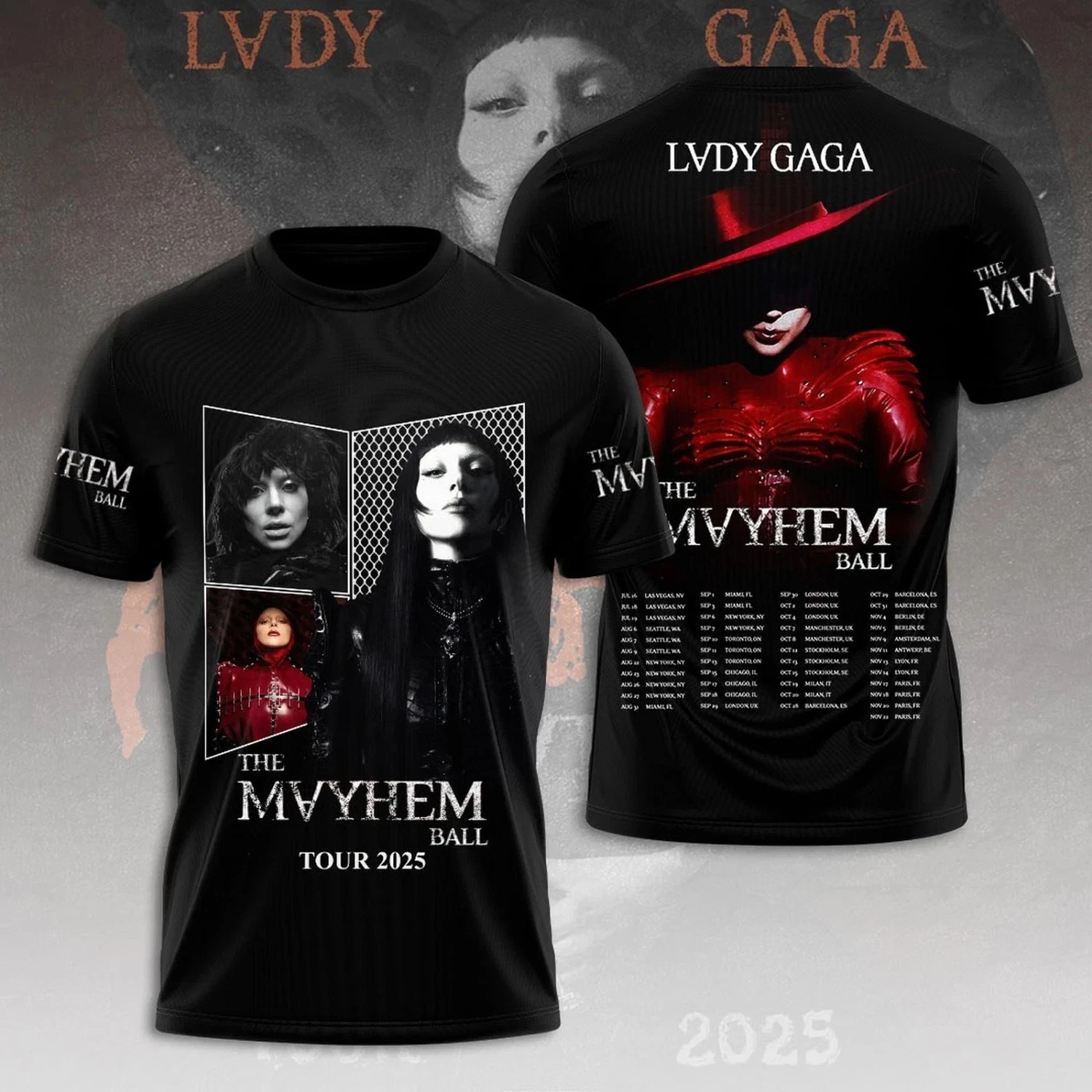 Lady Gaga The Mayhem Ball Tour 2025 Shirts