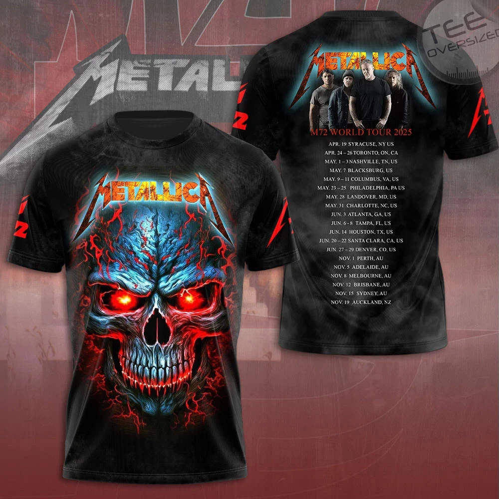 Metallica Band M72 World Tour 2025 3D T-Shirt Fan Gift