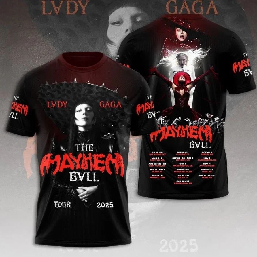 Lady Gaga 3D Tshirt Tour 2025 The Mayhem Evil Shirt