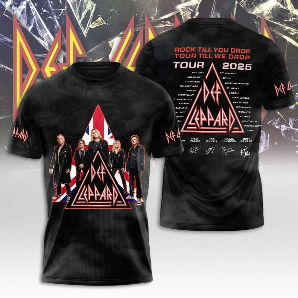 Def Leppard Band Logo World Tour Rock Band 3D Shirt For Fan