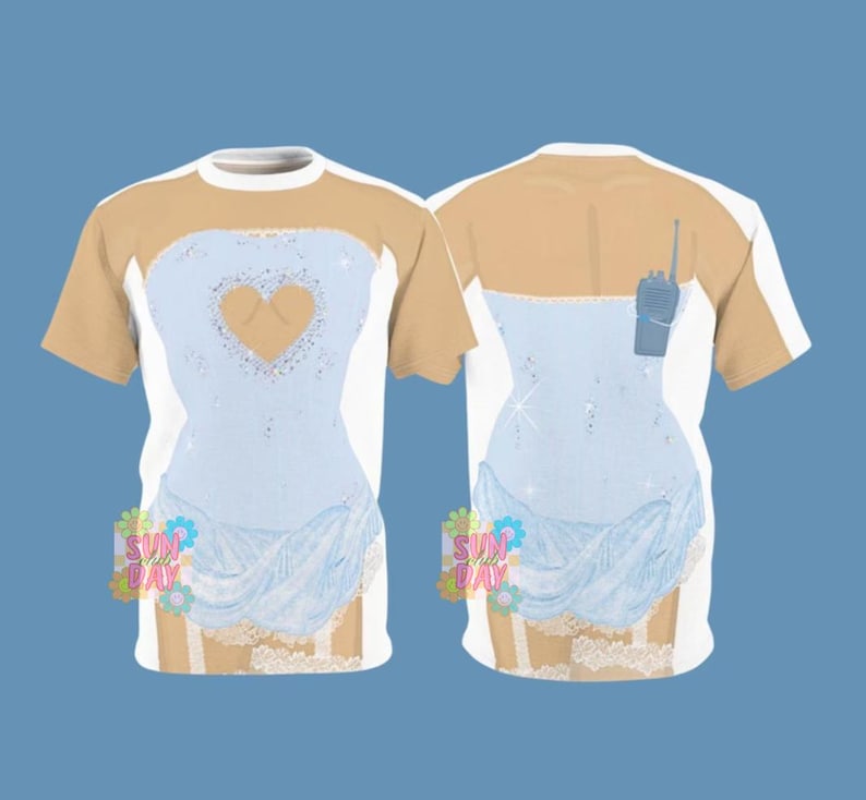 Blue Heart Cutout Dress Tshirt