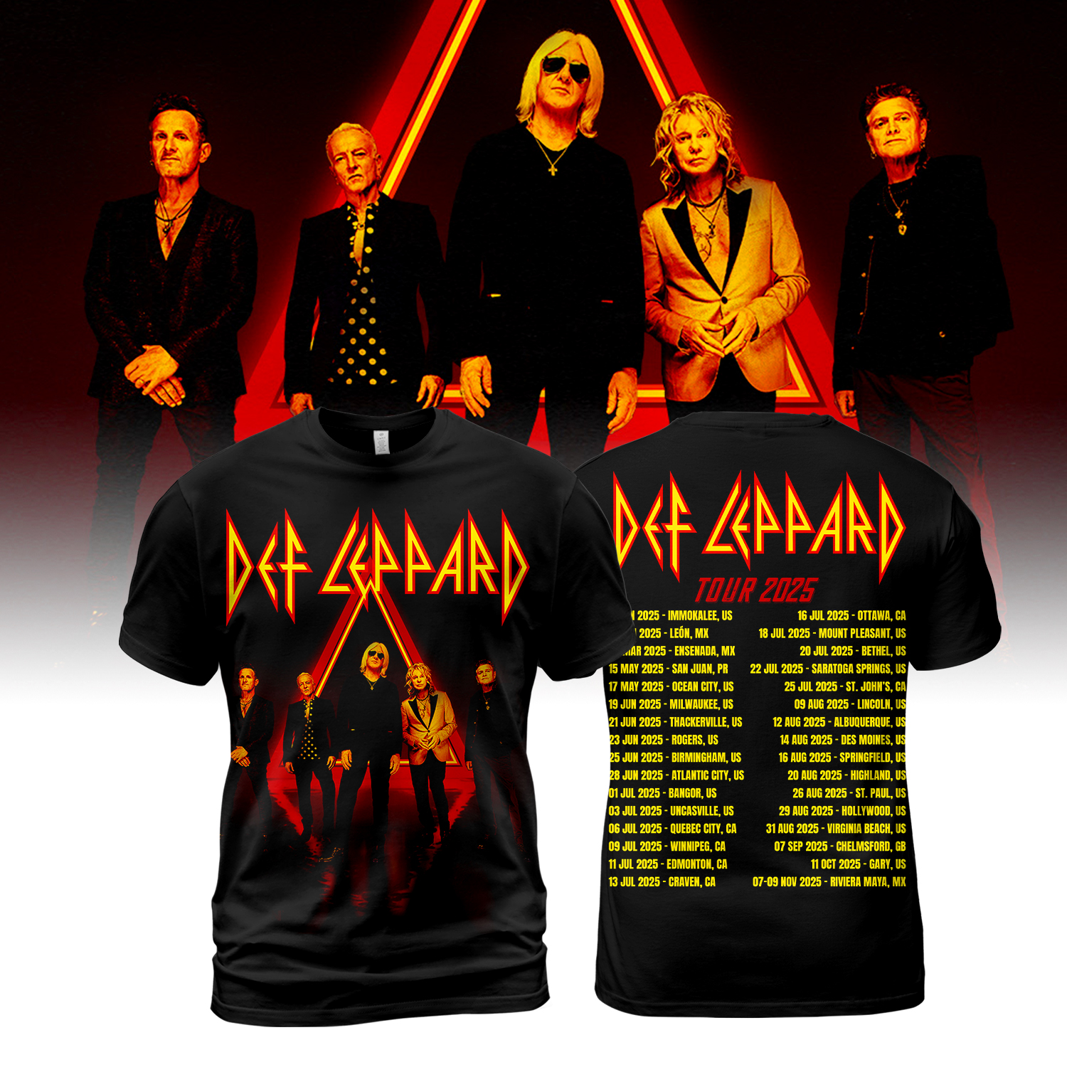 Def Leppard 2025 T Shirt