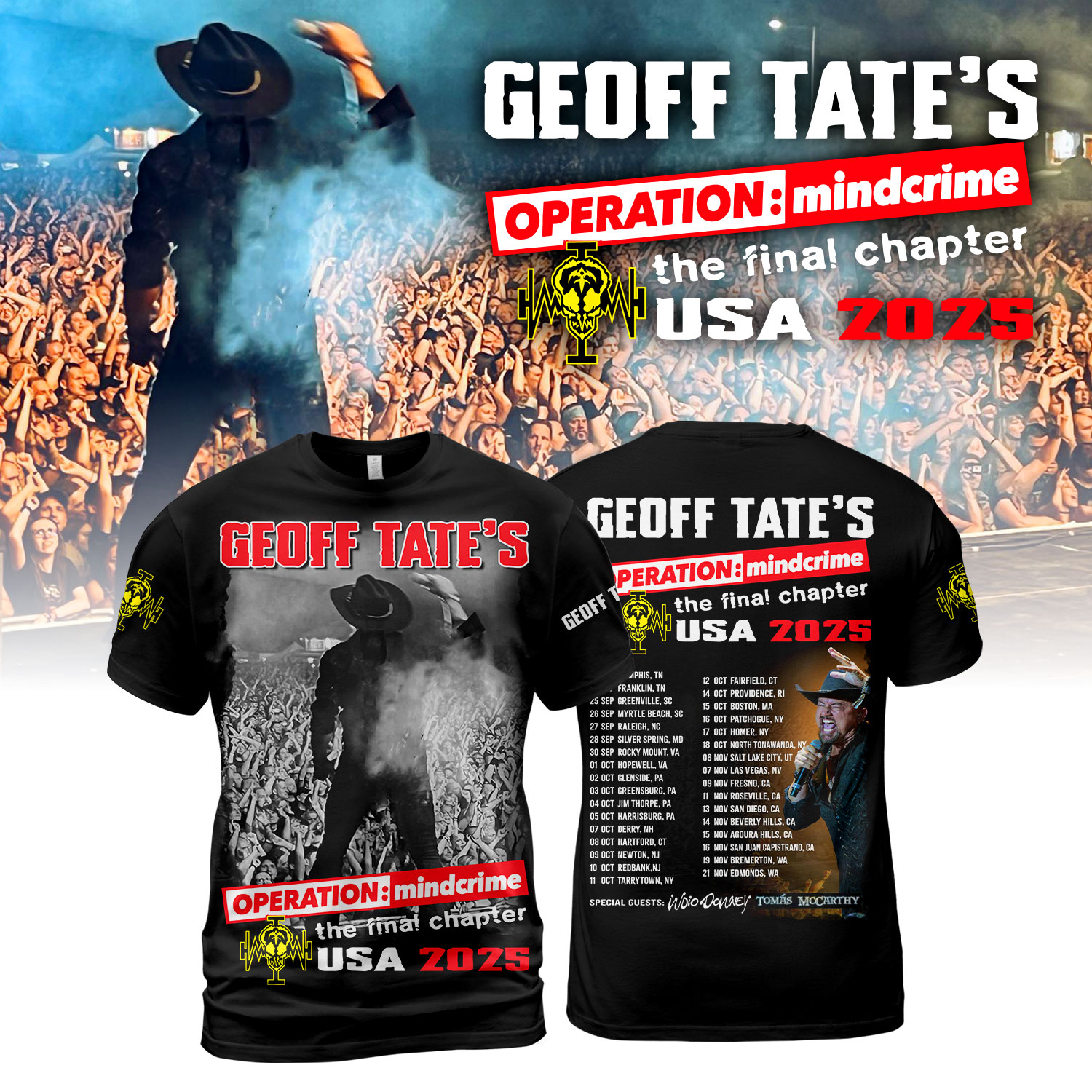 Geoff TateS Operation Mindcrime  The Final Chapter Aop 3D T-Shirt