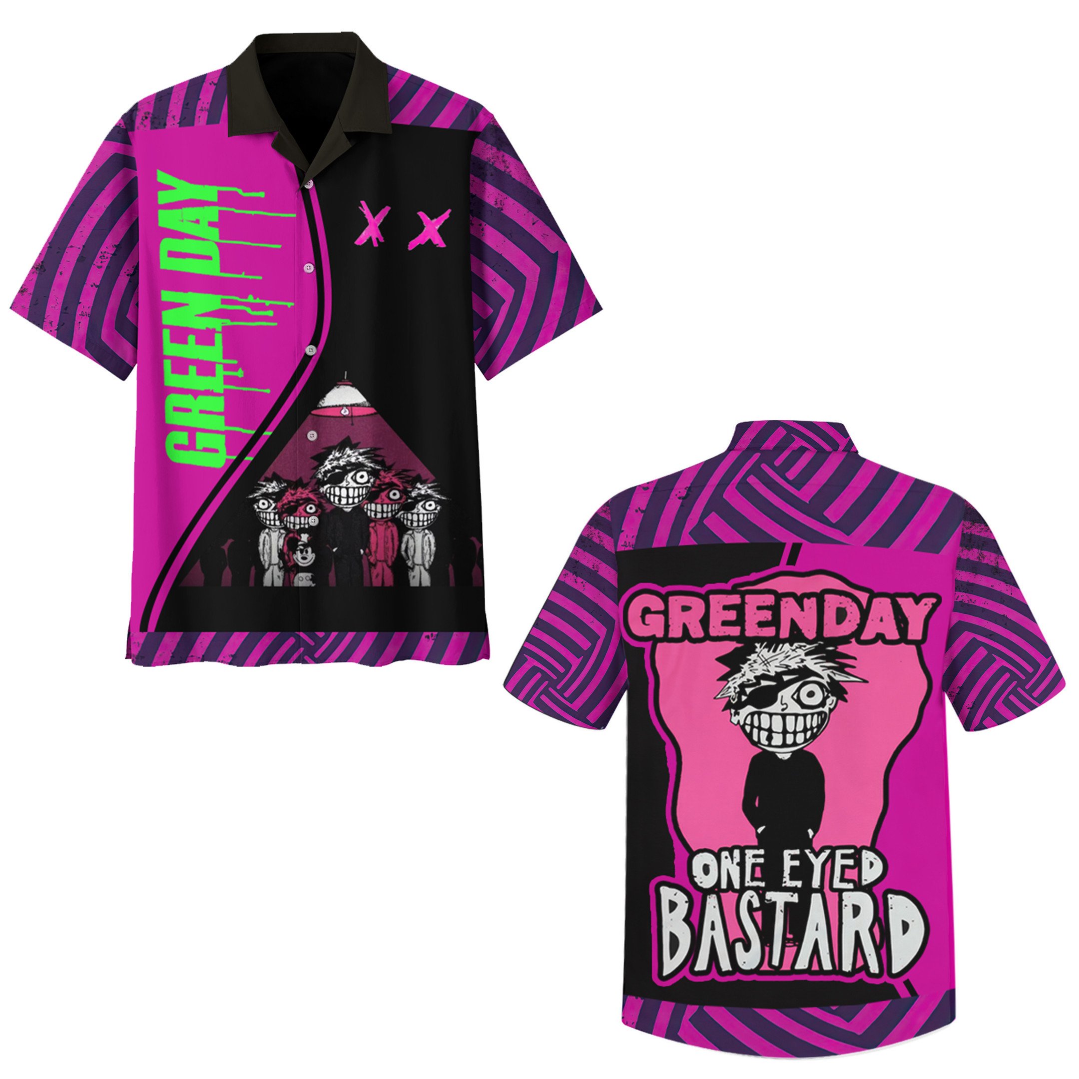 Green Day Music Button Down Shirt