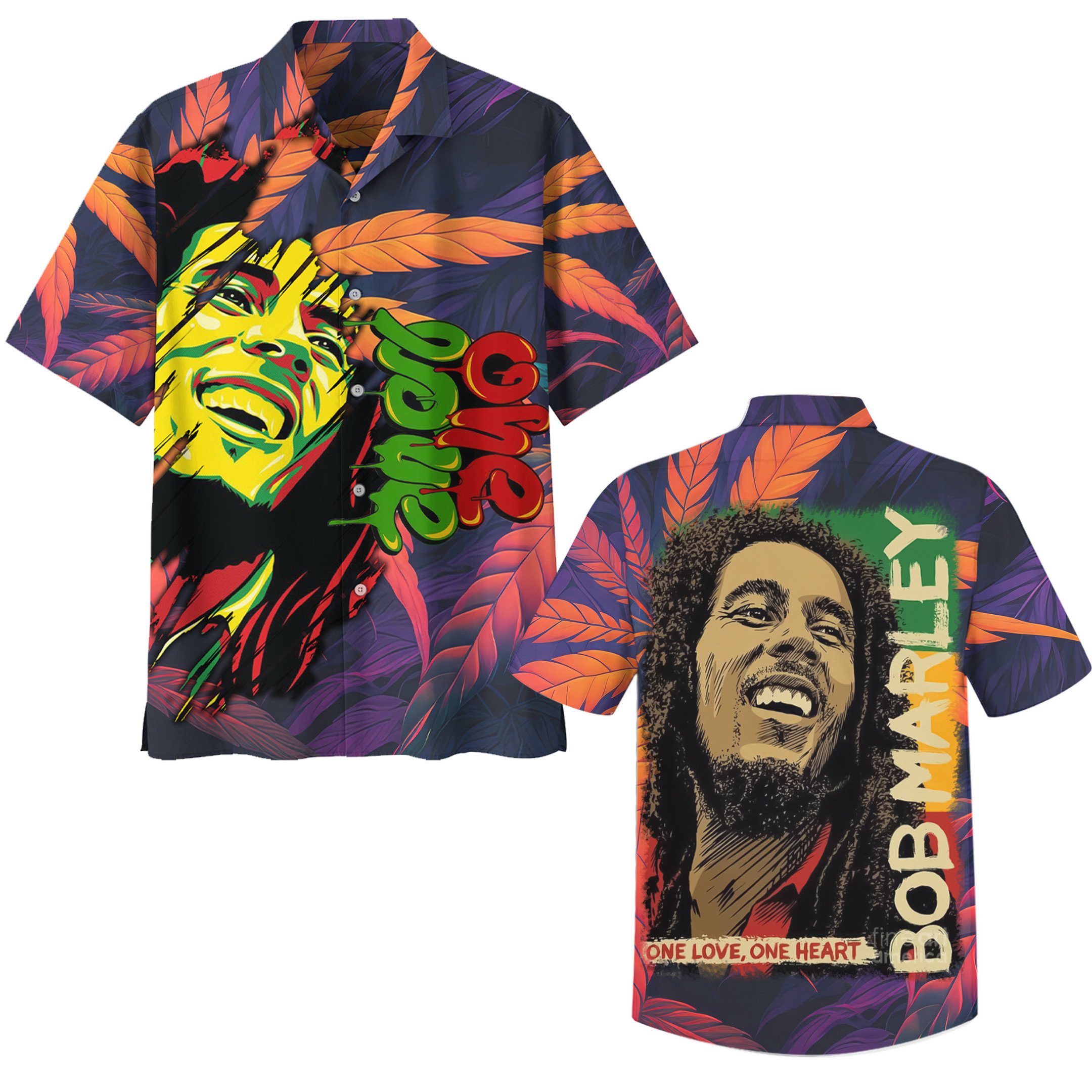 Bob Marley Music Button Down Shirt