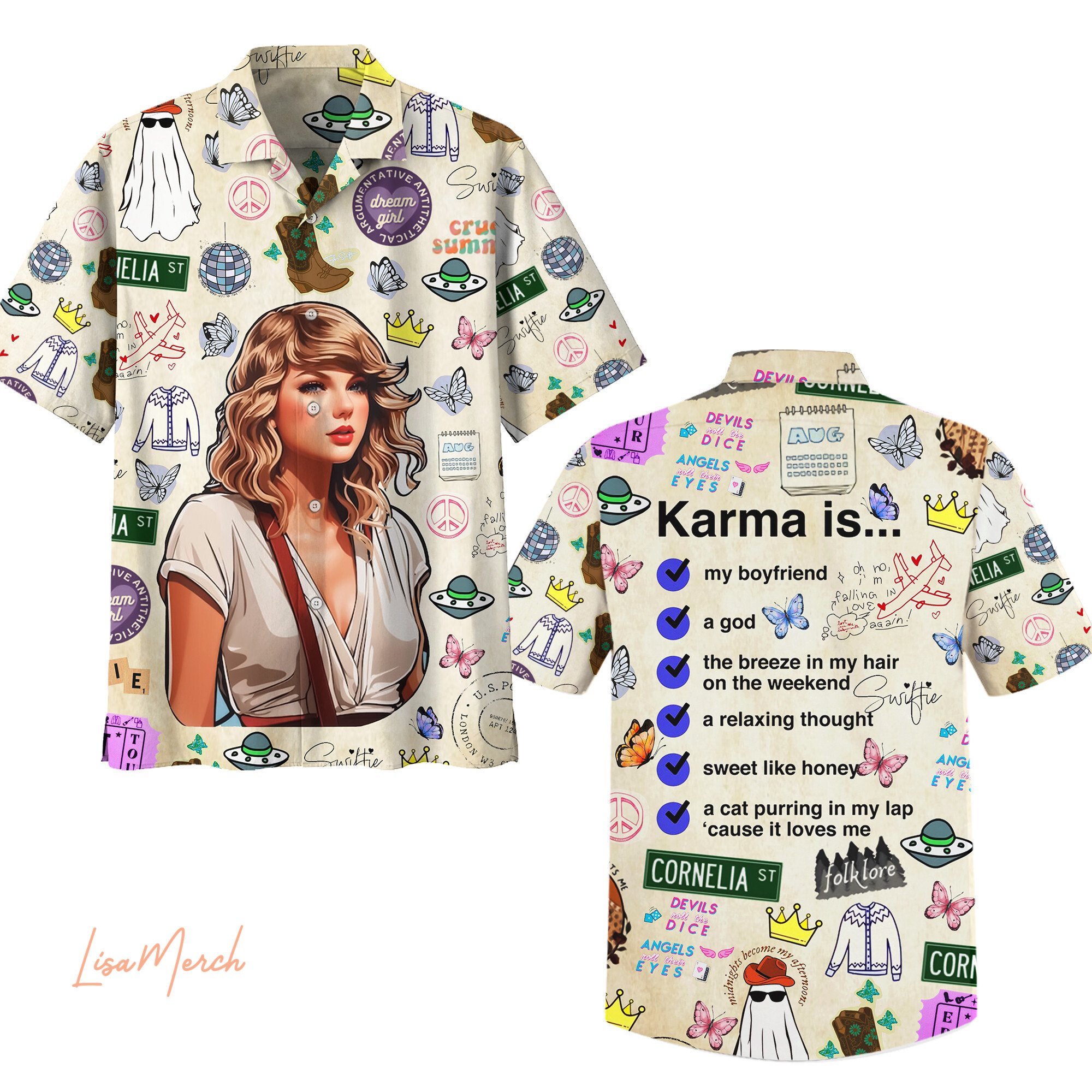Taylor Swift Music Button Down Shirt