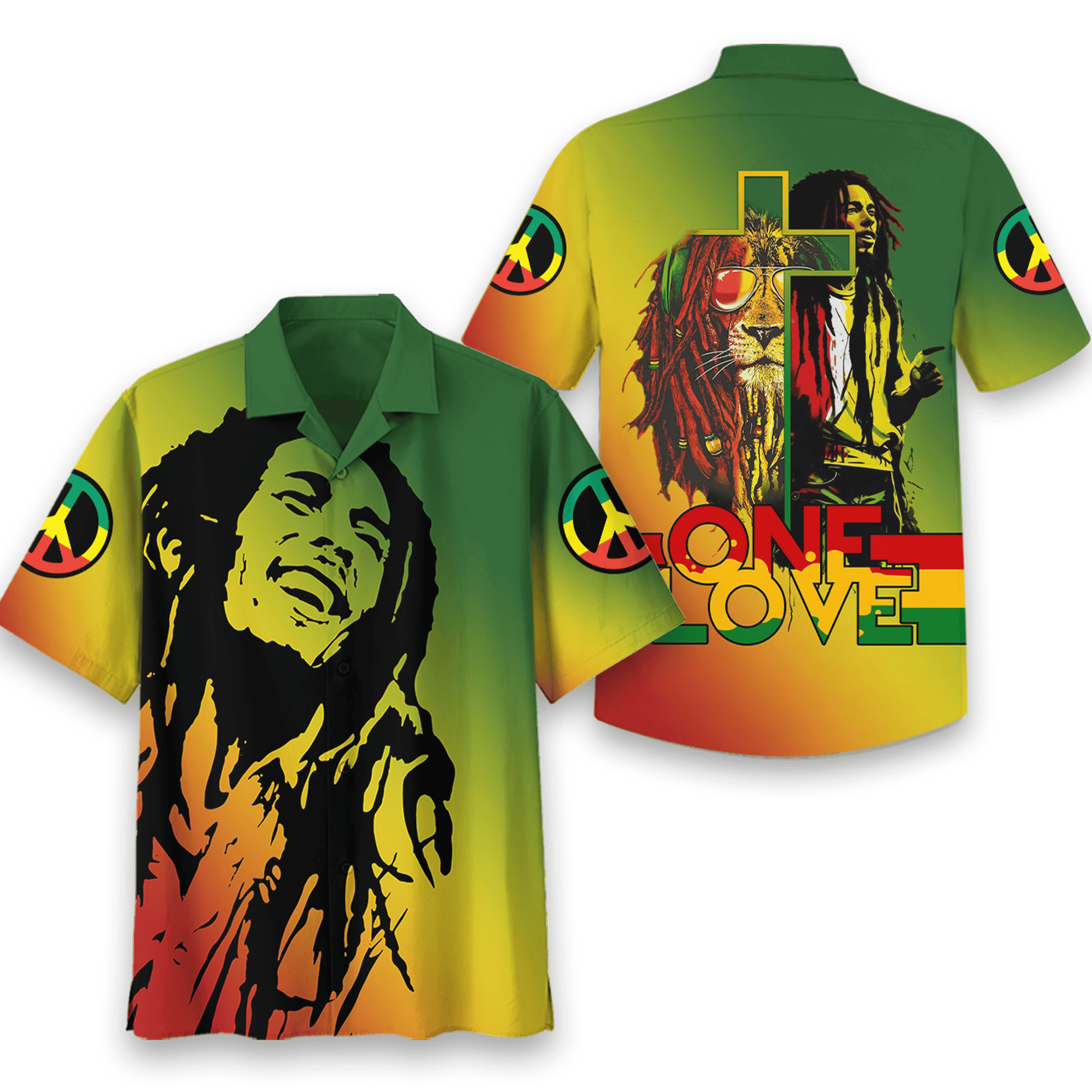 Bob Marley Music Button Down Shirt