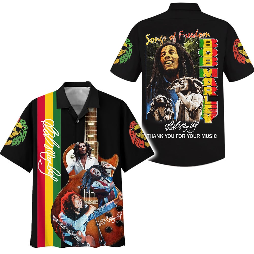 Bob Marley Music Button Down Shirt