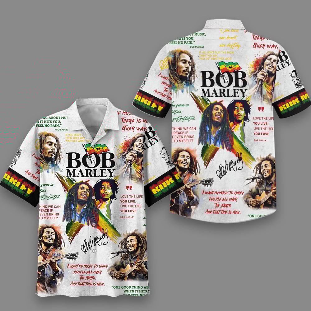 Bob Marley Music Button Down Shirt