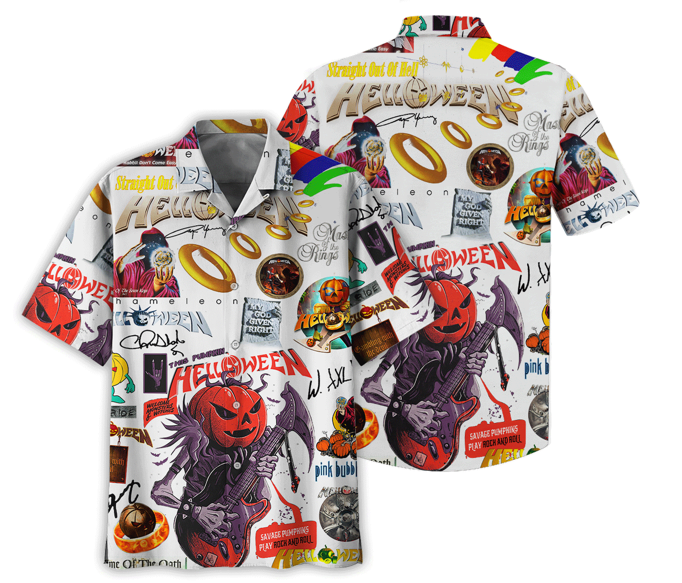 Master Of The Rings By Helloween Music Button Down Shirt