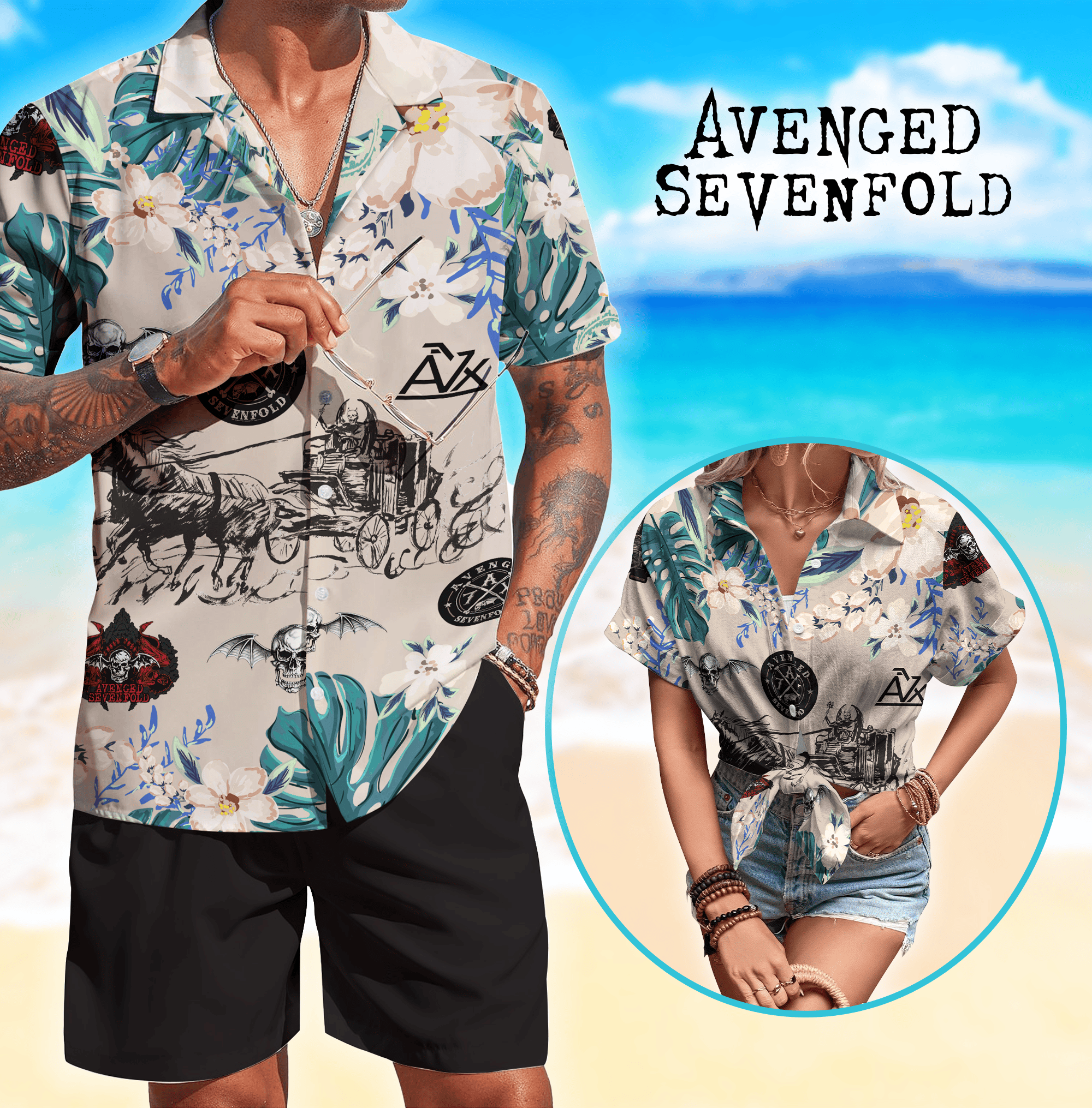 Avenged Sevenfold Music Button Down Shirt